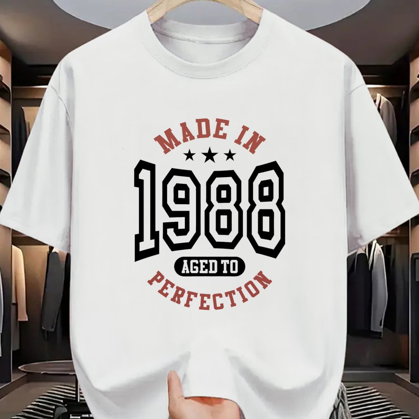 Men'S Vintage 1988 Pattern Print T-Shirt - Retro \