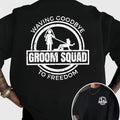 Fun and Quirky Groom's Party Farewell to Freedom Printed Short-Sleeve T-Shirt for Daily Gatherings and Parties