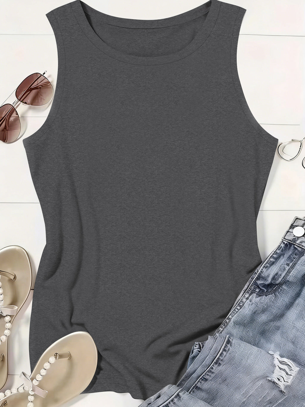 Poison, Rose Print Women'S Fashion Printed Round Neck Tank Top PB-211