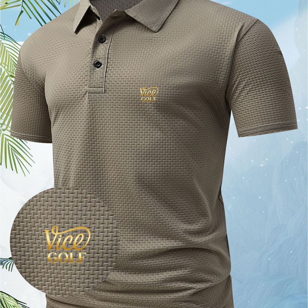 A Men's Unique and Creative Vice GOLF English Letter Fashion Design Logo-printed Short-sleeve Shirt, Suitable for All Seasons. The Regular Fit Combines European and American Fashion, Showcasing a Casual and Simple Style, Making It Ideal for Formal