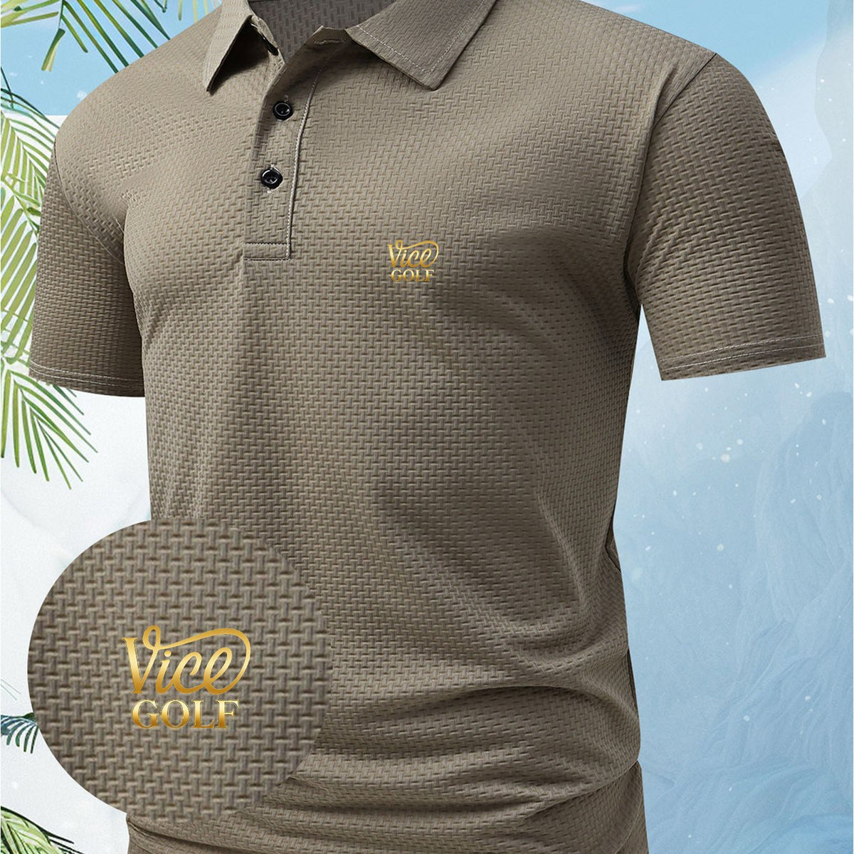 A Men's Unique and Creative Vice GOLF English Letter Fashion Design Logo-printed Short-sleeve Shirt, Suitable for All Seasons. The Regular Fit Combines European and American Fashion, Showcasing a Casual and Simple Style, Making It Ideal for Formal