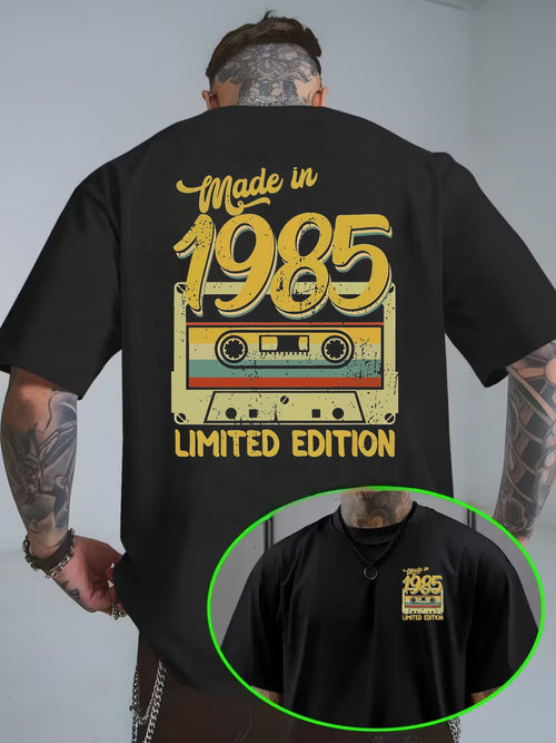 1985 Born Limited Edition Vintage Cassette Print T-Shirt