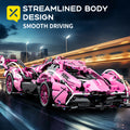 981 building block cars, 1:14 super sports car shape, cool pink appearance, full of scientific and technological design, suitable as a birthday gift for fashion lovers