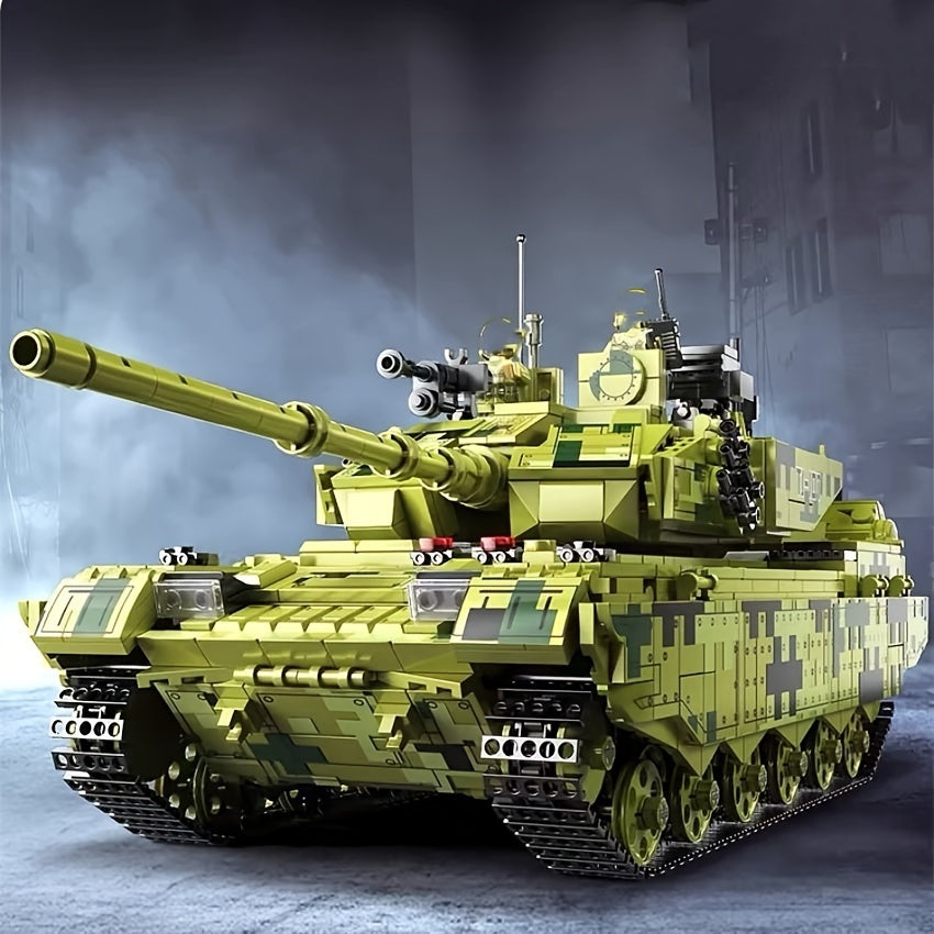 2022PCS simulation tank model, finely restore military details, match movable battery structure, build with high quality parts, adapt to military enthusiasts and assembling talents, immersive experience of creative building fun