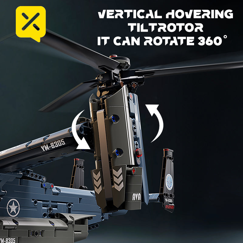 1486PCS "Osprey" fighter building blocks, unlock the new experience of creative assembly. Based on the V - 22 Osprey, the assembly process is full of fun with exquisite building blocks. Whether it is military fans or building block enthusiasts, can find f