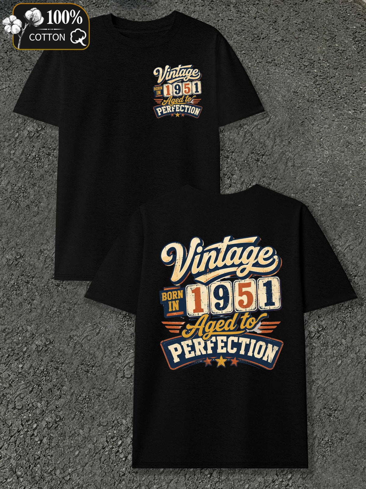 Born in 1951 Perfectly Aged Men'S T-Shirts with Markings