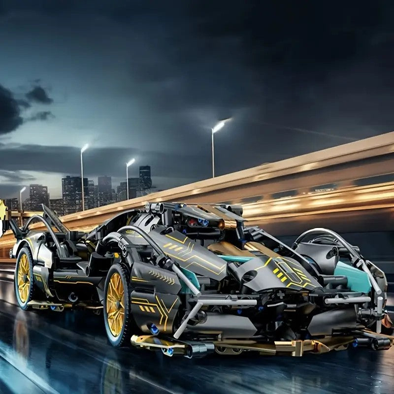 1,330-piece limited edition supercar model building block kit, ABS plastic stackable interlocking building block toy, ideal birthday and Christmas gift