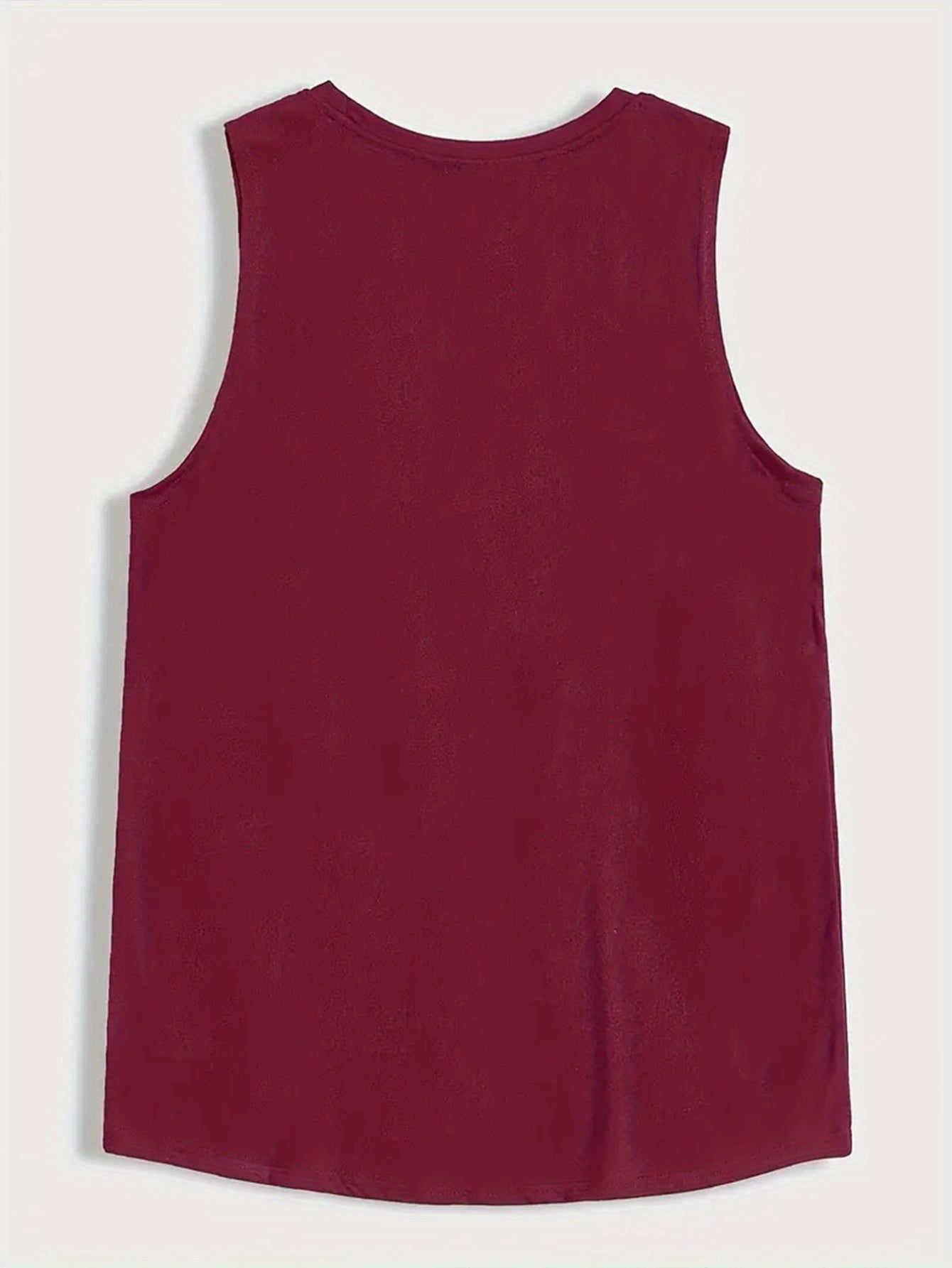 Coconut Tree Moon Men's Casual Summer Vest - Maroon Geometric Palm Tree & Moon Print, Lightweight Breathable Fabric, Regular Fit, Machine Washable, Warm Weather Clothing, Beach Apparel, Tropical Print, Easycare Clothing