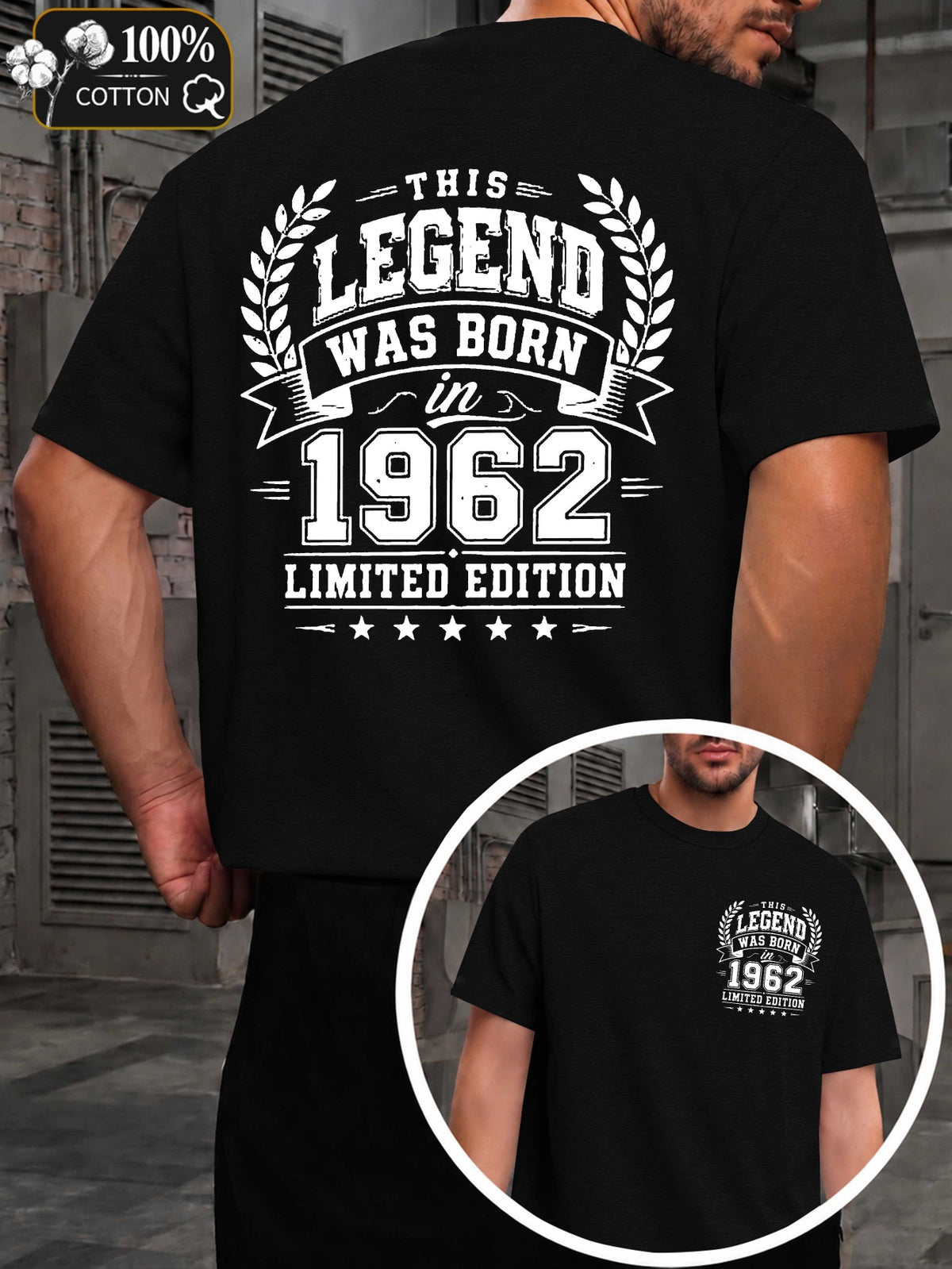 Legend Born In 1962 Men's T-shirts with Markings
