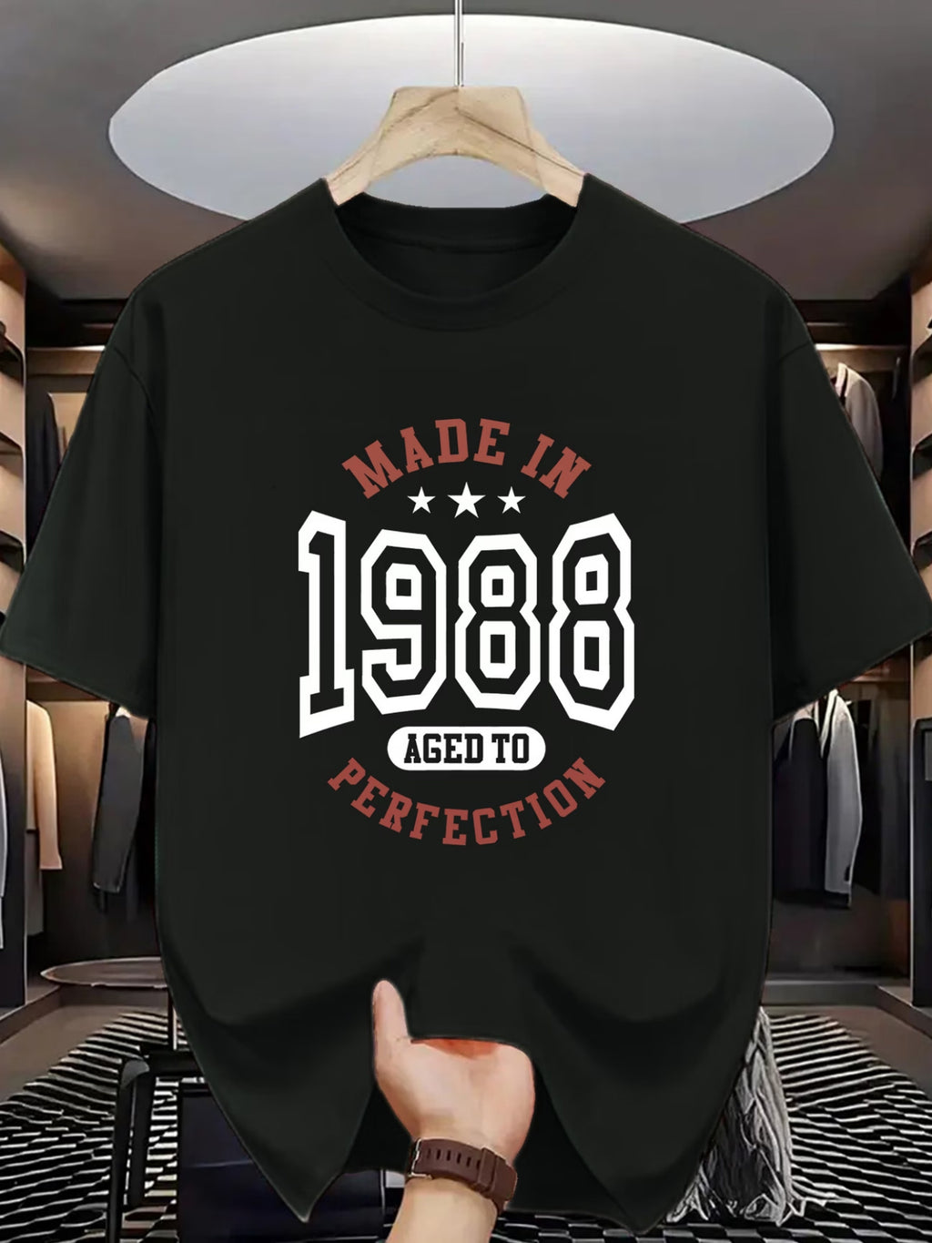 Men'S Vintage 1988 Pattern Print T-Shirt - Retro \