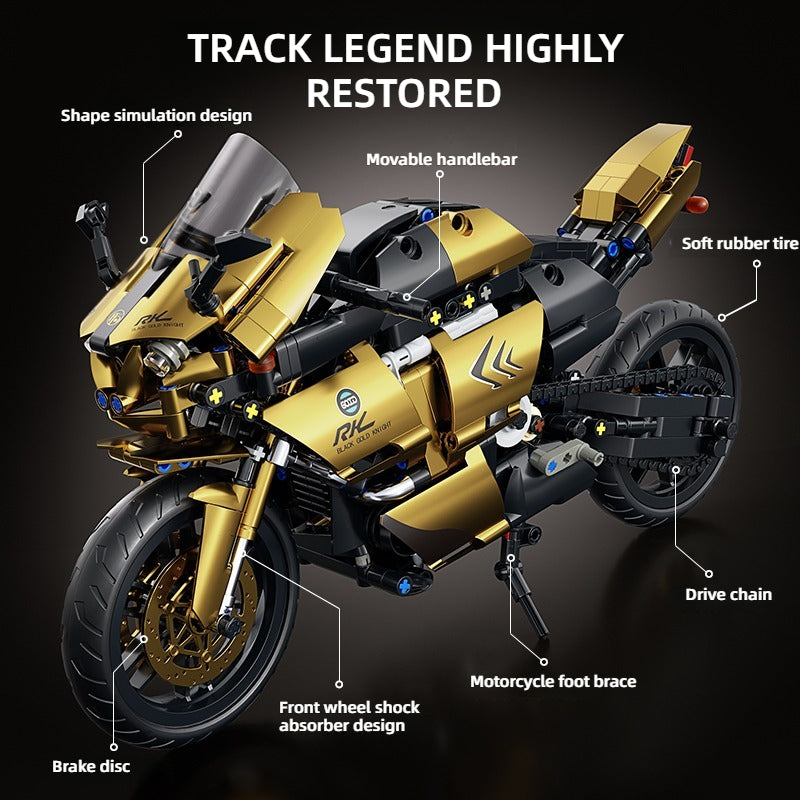 1:10 cool speed motorcycle building block model, easy to operate, suitable for birthday, Christmas, Halloween, Thanksgiving, New Year, party gift-perfect gift for boys and girls