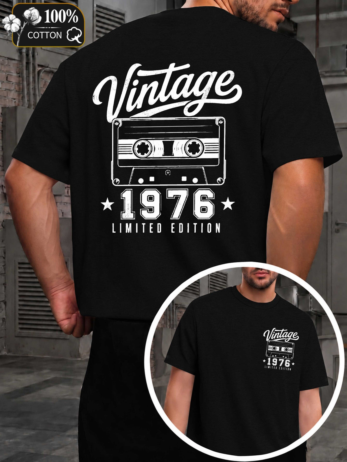 Vintage 1976 Edition Men'S T-Shirts with Markings