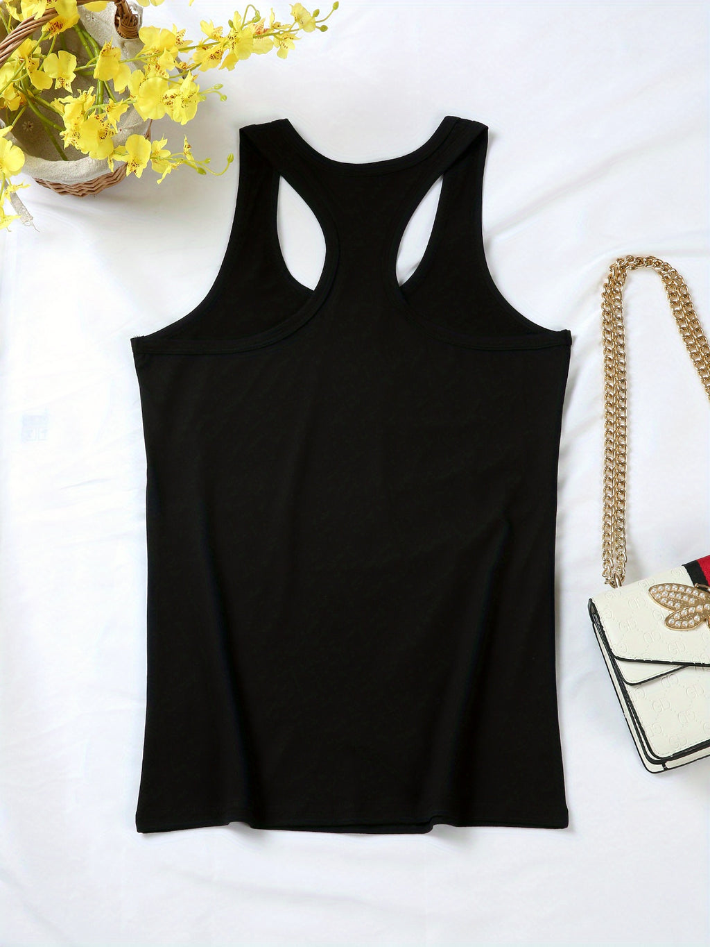 Easy ORIGINAL Letter Print Tank Top, Sleeveless Casual Top for Summer And Spring, Women'S Clothing