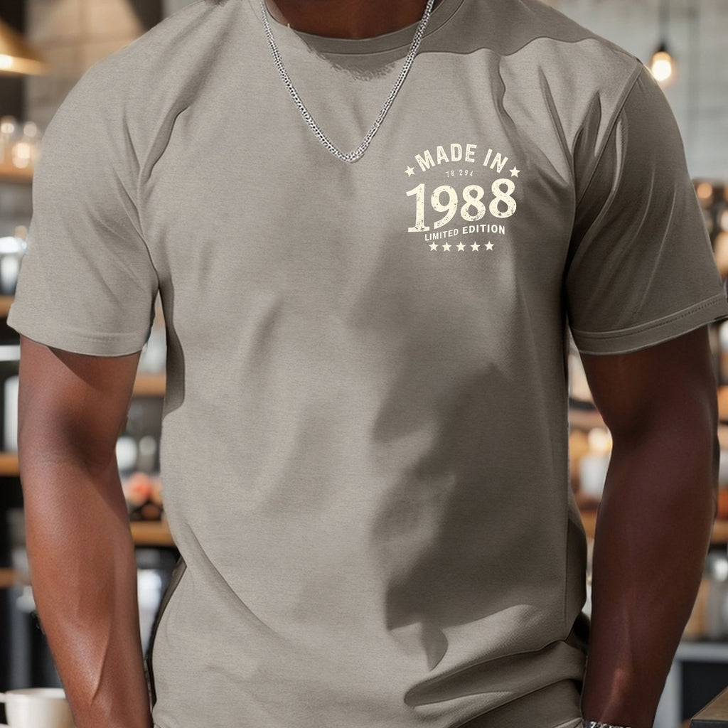 Limited Edition Print T-Shirt from 1988, Men'S Tees, Casual Short-Sleeve Shirt Perfect for Summer