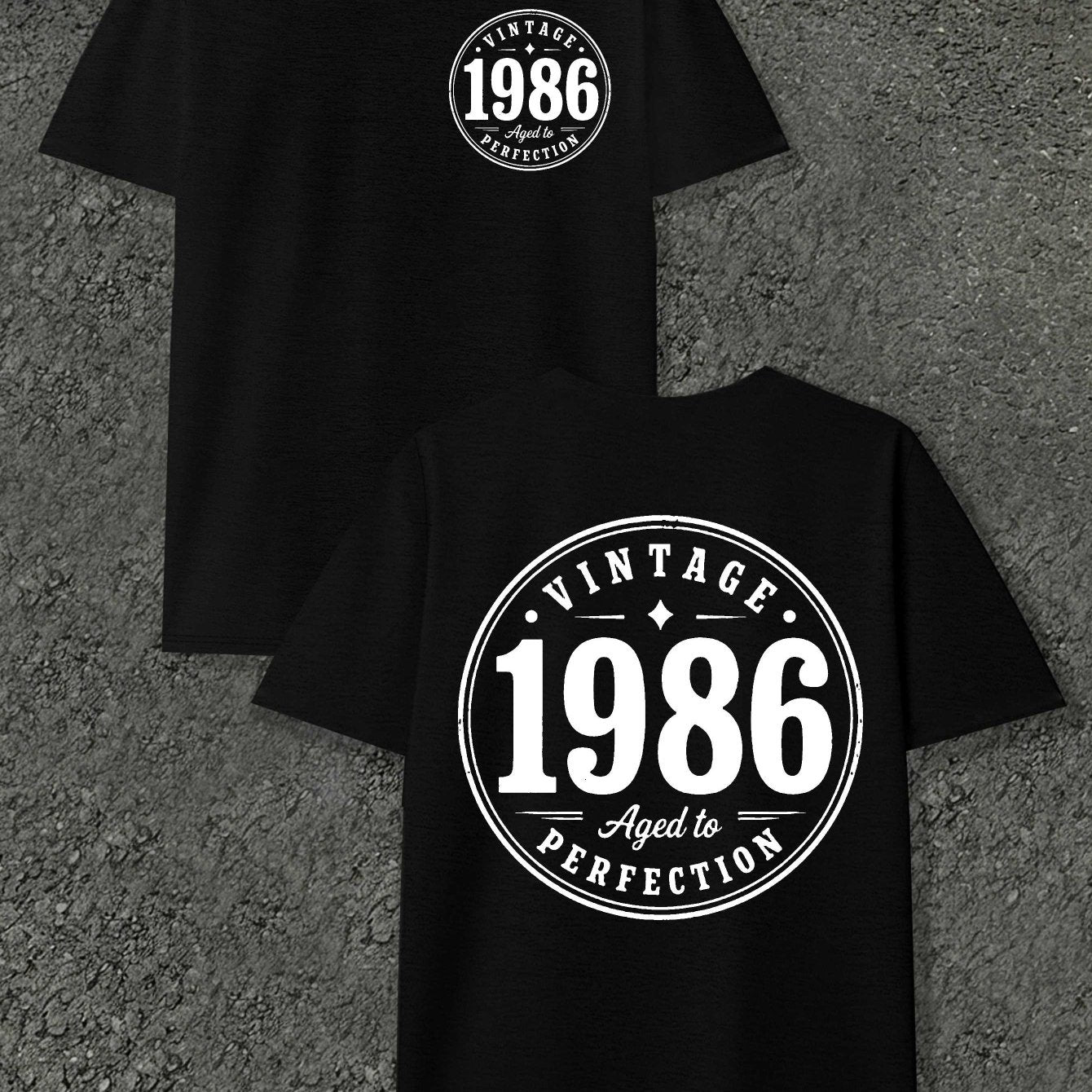 Aged to Perfection 1986 Men'S T-Shirts with Markings