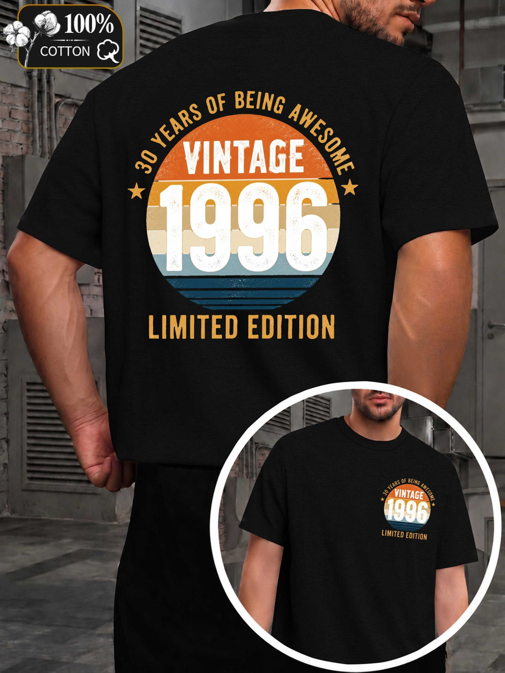 Vintage 1996 Limited Edition Men'S T-Shirts with Markings