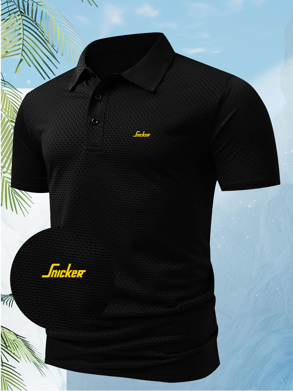 A Men'S Unique Creative Snicker English Letter Fashion Design Logo Pattern Polo, Suitable for All Seasons, Regular Fit Incorporates European And American Fashion, Showing a Casual And Easy Style