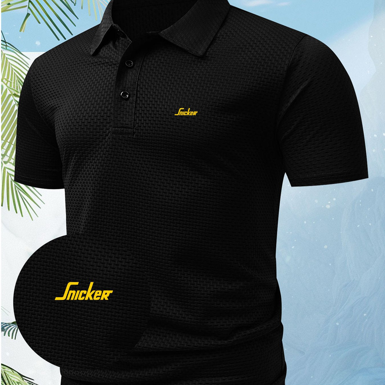 A Men'S Unique Creative Snicker English Letter Fashion Design Logo Pattern Polo, Suitable for All Seasons, Regular Fit Incorporates European And American Fashion, Showing a Casual And Easy Style