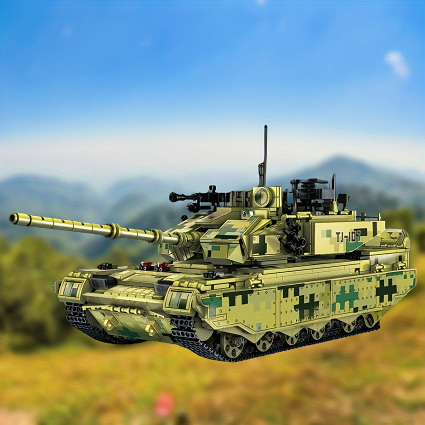2022PCS simulation tank model, finely restore military details, match movable battery structure, build with high quality parts, adapt to military enthusiasts and assembling talents, immersive experience of creative building fun