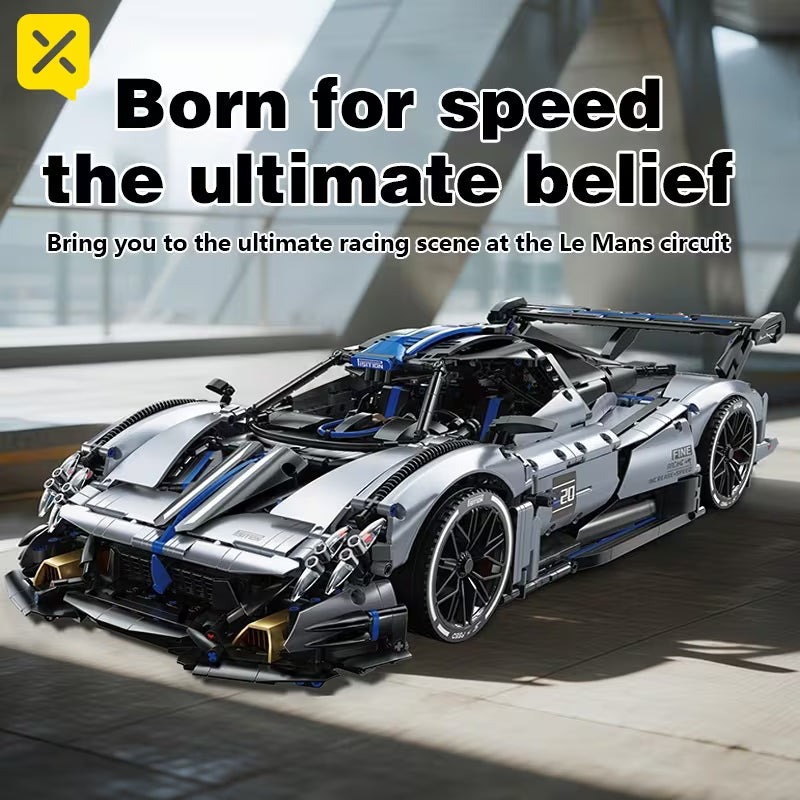 3526pcs ABS 3D Puzzles Speed Car Assembly Model, Low-Slung Front Face and Dramatic Tail Wing Design, Mixed Color, KAVOWORLD, Ideal for Building Your Own High-Performance Racing Car, Fun for Halloween, Christmas, Thanksgiving, New Year