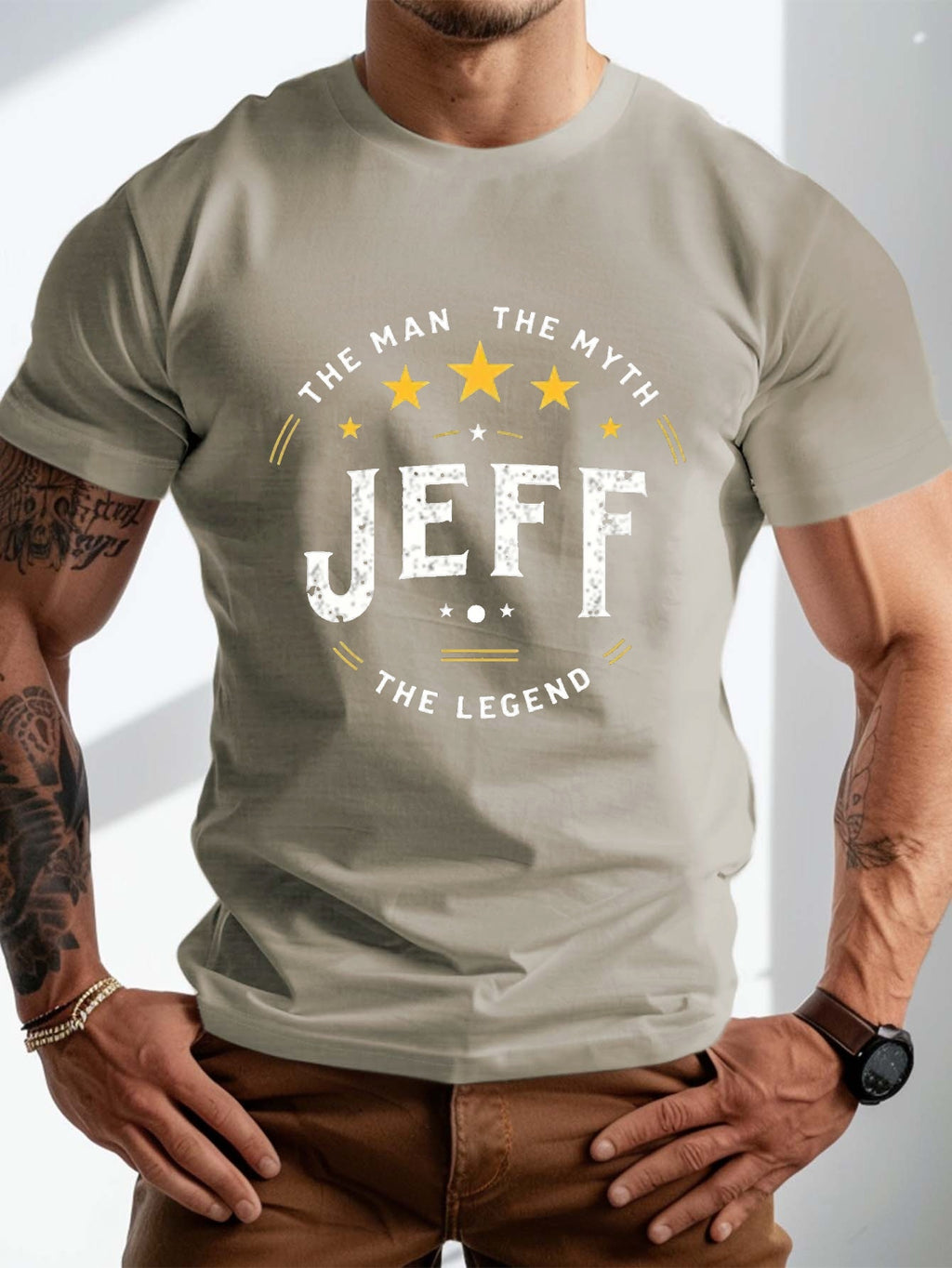 JEFF the legend design Crinkle Plus Size Men's T-Shirt, PLUS SIZE