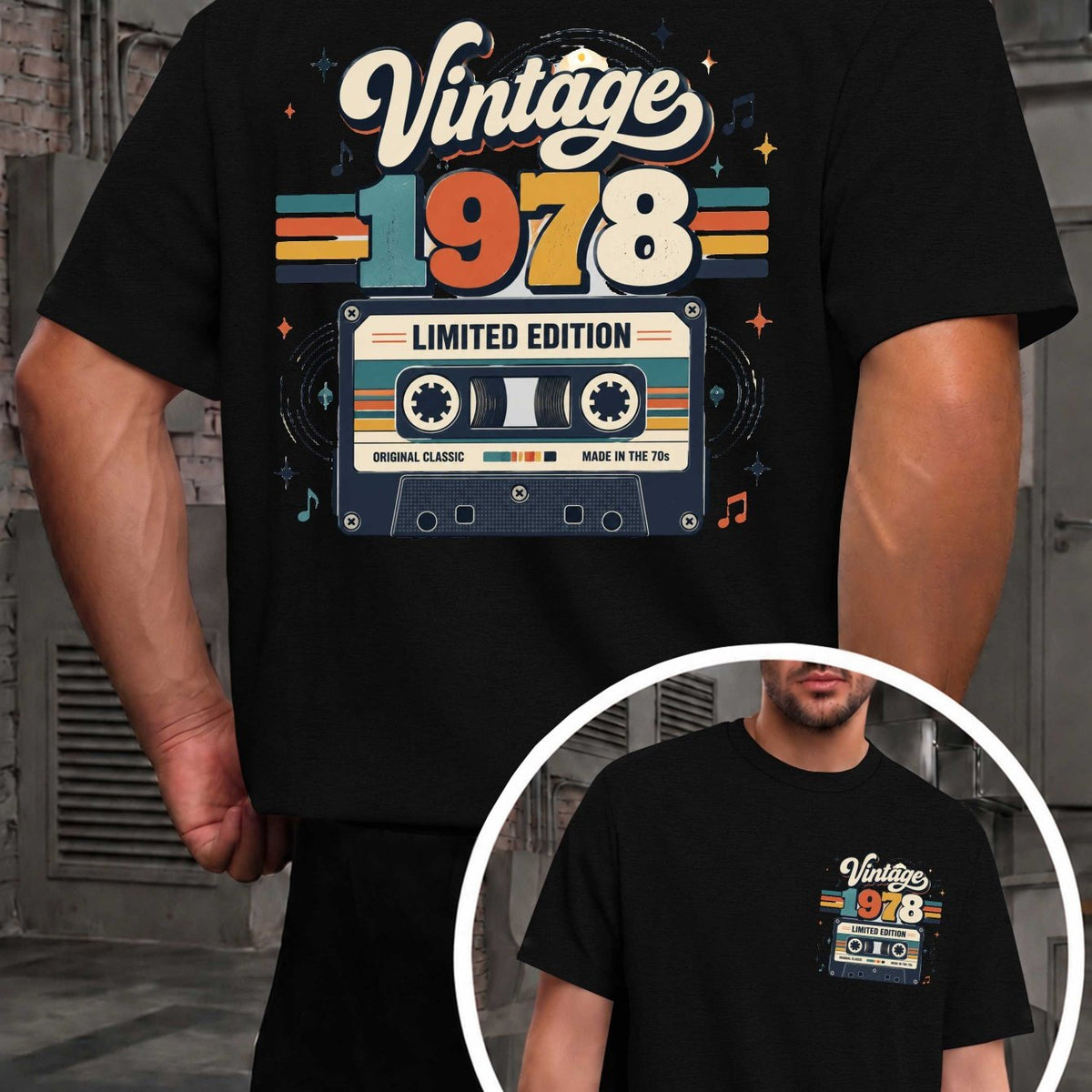 Vintage 1978 Limited Edition Men'S T-Shirts with Markings