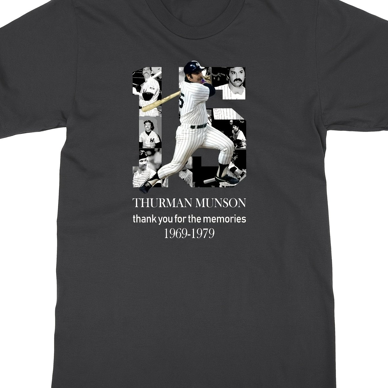 Men'S And Women'S 15 Thurman Munson Thank You for The Memories Unisex 100% T-Shirt, Soft, All Season Casual Streetwear Essential, All-Match All Season Style, Affordable Daily Wear & Perfect Christmas Gift for Fans And Friends - 220G