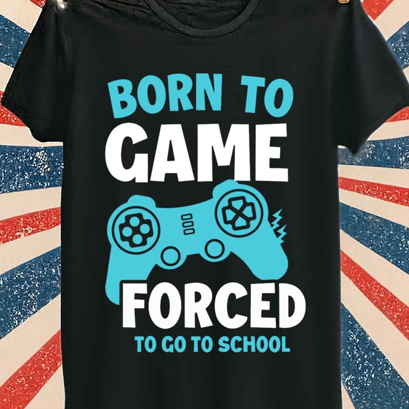 Born to Game Men's Gaming T-Shirt - 100% Cotton 180GSM Black Tee with Iconic Console Logo Print, Casual Streetwear for Gamers, Year-Round & Machine Washable for all-Season Wear