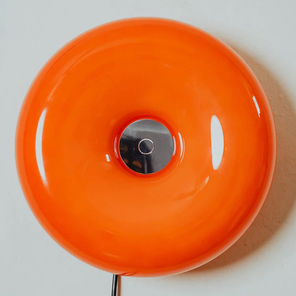 Orange Donut Lamp LED Round Dount Table Lamp or Wall Lamp with Plug In Mushroom Glass Nightlight for Bedsided Bedroom Wall Art Deco