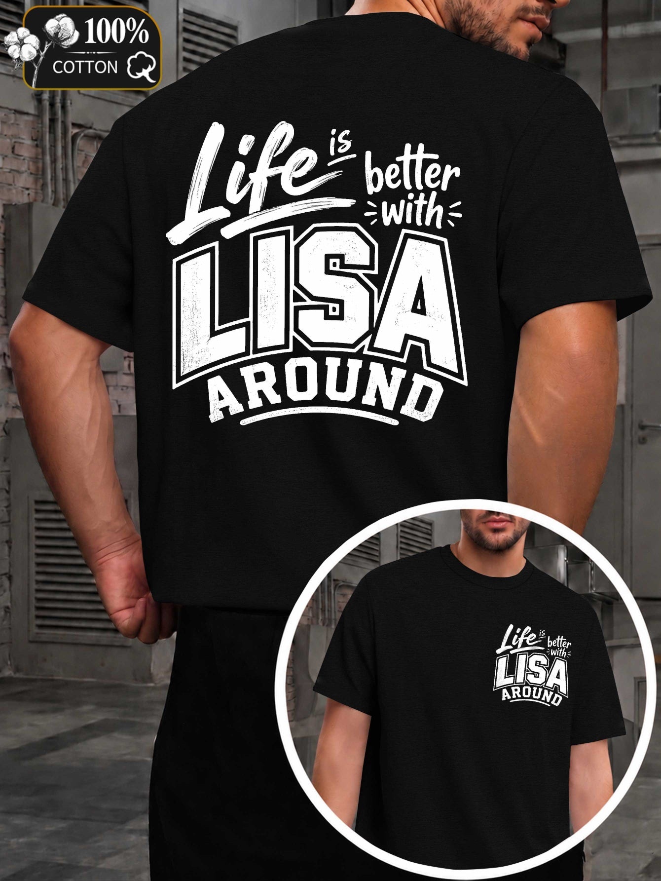 Life Is Better with Lisa Men's T-shirts with Markings
