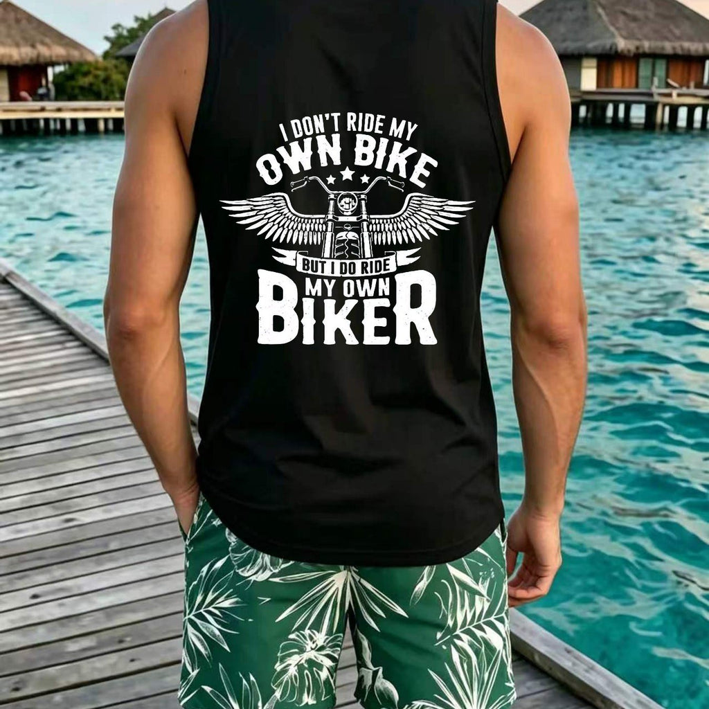Gym Workout Fitness Casual Summer WearI DON'T RIDE MY OWN BIKE BUT I DO RIDE MY OWN BIKER with Winged Motorcycle Design01.Beach Vacation Summer Holiday Leisure