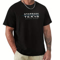 Interstellar Base Texas Spacex Men'S T-Shirt - Black Base with Blue And White Spacex Logo - Fitness, Casual Wear - Exclusive Spacex-Inspired Apparel for Space Exploration Enthusiasts, Fitness Clothing, Sporty Style, Comfortable Fit, Short Sleeve