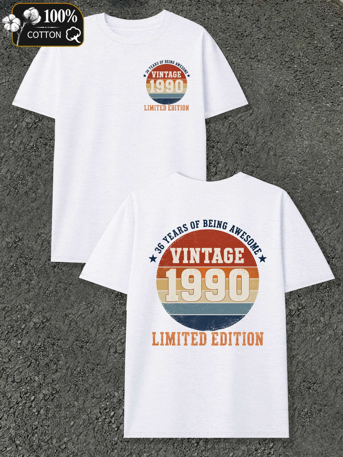 Vintage 1990 Birthday Edition Men's T-shirts with Markings