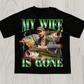 Men's & Women's My Wife Is Gone Meme, Bass Lovers, Master Baiter Unisex 100% T-Shirt, Soft, All Season Casual Streetwear Essential, All-Match All Season Style, Affordable Daily Wear & Perfect Christmas Gift for Fans And Friends - 220g