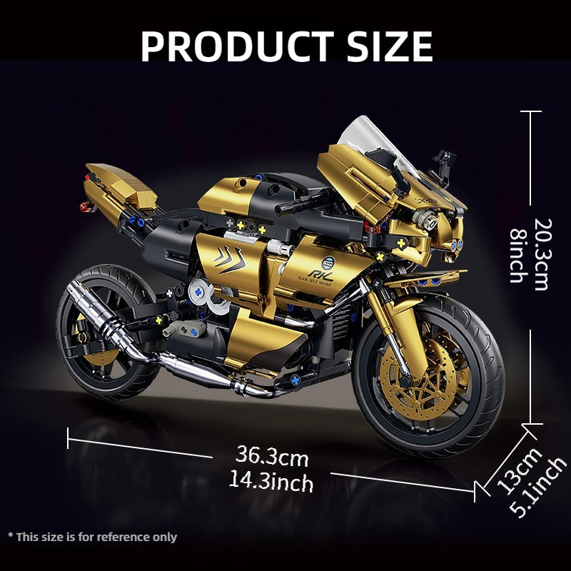 1:10 cool speed motorcycle building block model, easy to operate, suitable for birthday, Christmas, Halloween, Thanksgiving, New Year, party gift-perfect gift for boys and girls