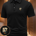 Fashion Casual Men'S Poker And Dice Print Short-Sleeved Polo Shirt Daily Commute Party Wear Lapel Button Men'S Shirt Outdoor Sports Casual Business Comfortable Top