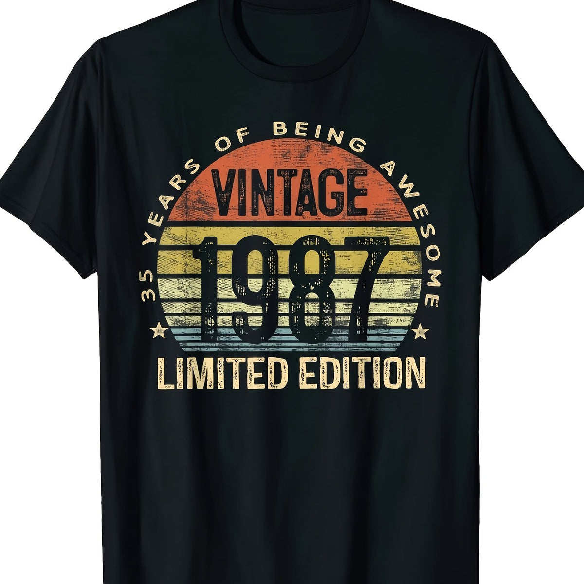 A Versatile Soft Short-Sleeve T-Shirt for Women Featuring a Retro 1987 Letter Graphic Print, Perfect for Summer Wear. This Printed T-Shirt Is Suitable for Spring And Summer, Machine Washable, Made of 95% And 5% Fabric, with a Regular Length