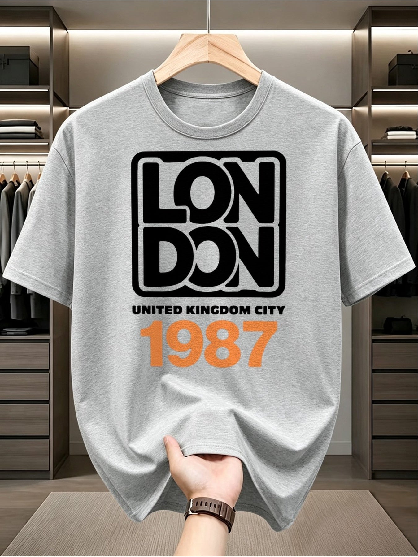 Everyday T-ShirtLondon 1987 UK City Tee Men Funny T Shirts Black Graphic Funny Dly and Weekend Wear Perfect for Summer Outdoor Activities and Leisure Wear Breathable Fabric Crew Neck Short Sleeves Suitable A