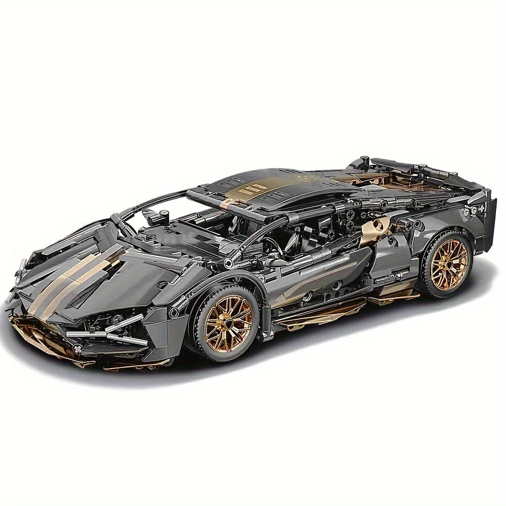 1280pcs remote control black gold building blocks assembled model, splicing simple operation, suitable as a birthday, Christmas, Halloween, Thanksgiving, New Year, party gift