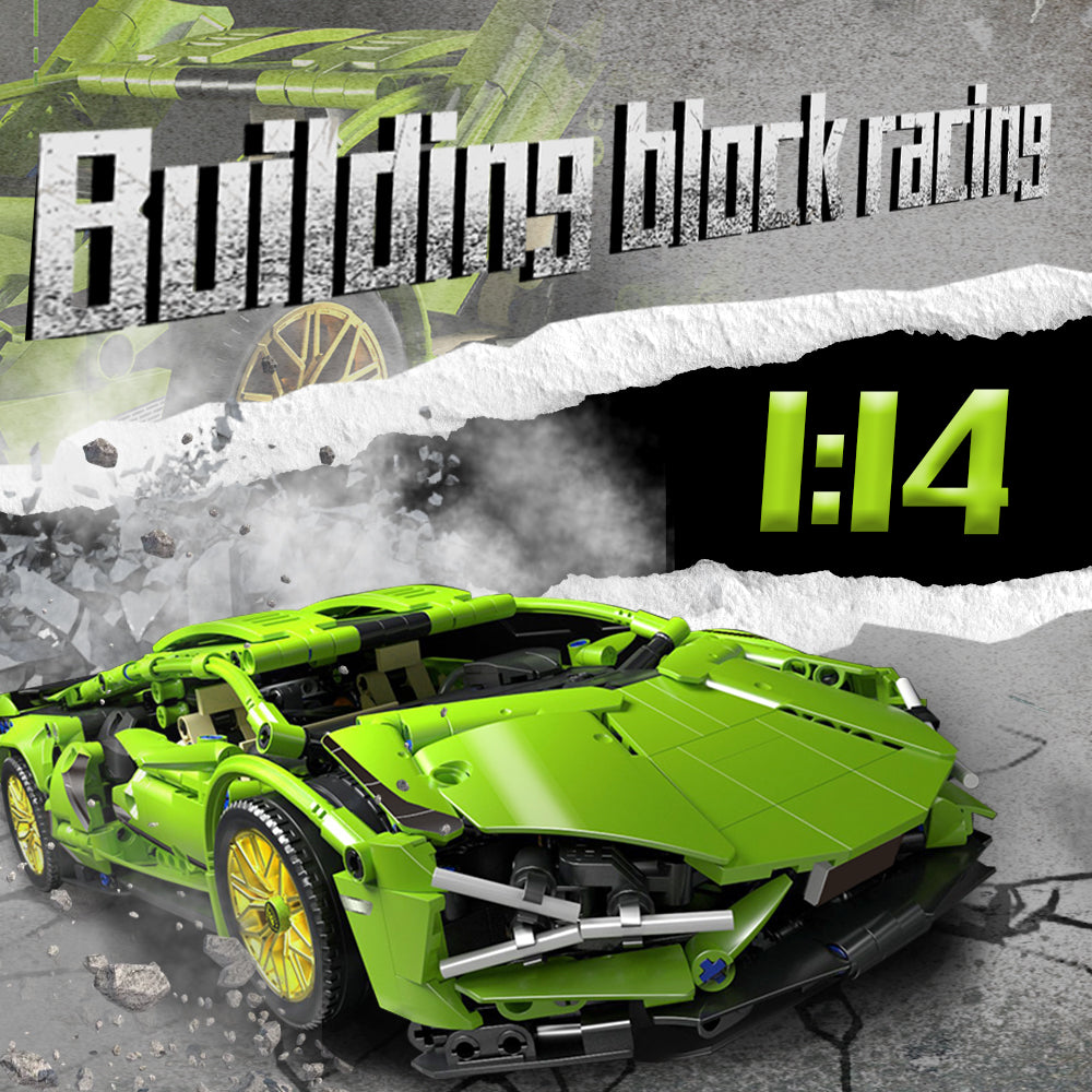 1:14 technical building block racing car, sports car model city mechanical speed vehicle super sports car, splicing is simple and easy to operate, festival gift birthday/Christmas/Halloween/Thanksgiving/New Year gift,