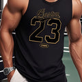 Men's Jersey, 1pc Men's Sports Vest, Boston 23 Printed Sports Vest, Regular-Fit Sleeveless Fitness Wear, Soft and Comfortable Fabric, Suitable for Gym Exercise, Outdoor Activities, and Daily Casual Wear, Father's Day Gift, Men's Gifts, Father's Day