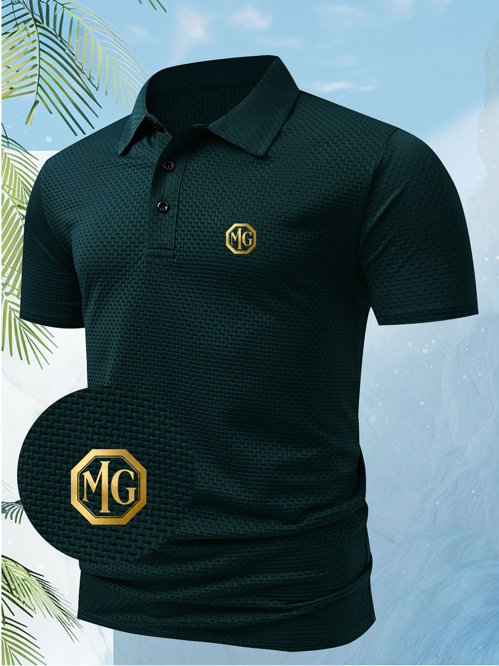 A Men's Unique and Creative for MG English Letter Fashion Design Logo Polo Shirt, Suitable for All Seasons. The Regular Fit Combines European and American Fashion, Showcasing a Casual and Simple Style, Making It Ideal for Formal Occasions and Daily