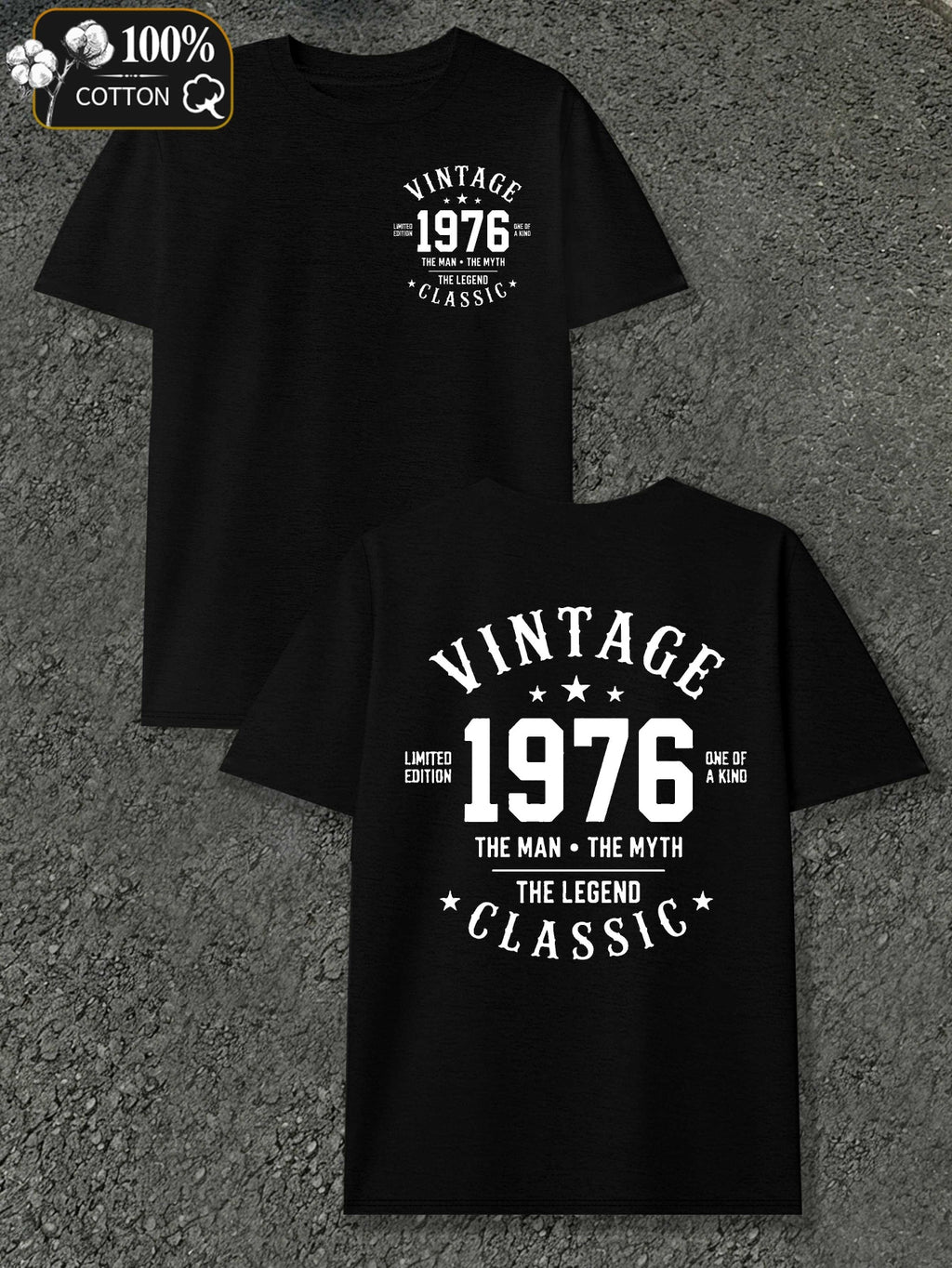 Vintage 1976 Classic Men'S T-Shirts with Markings