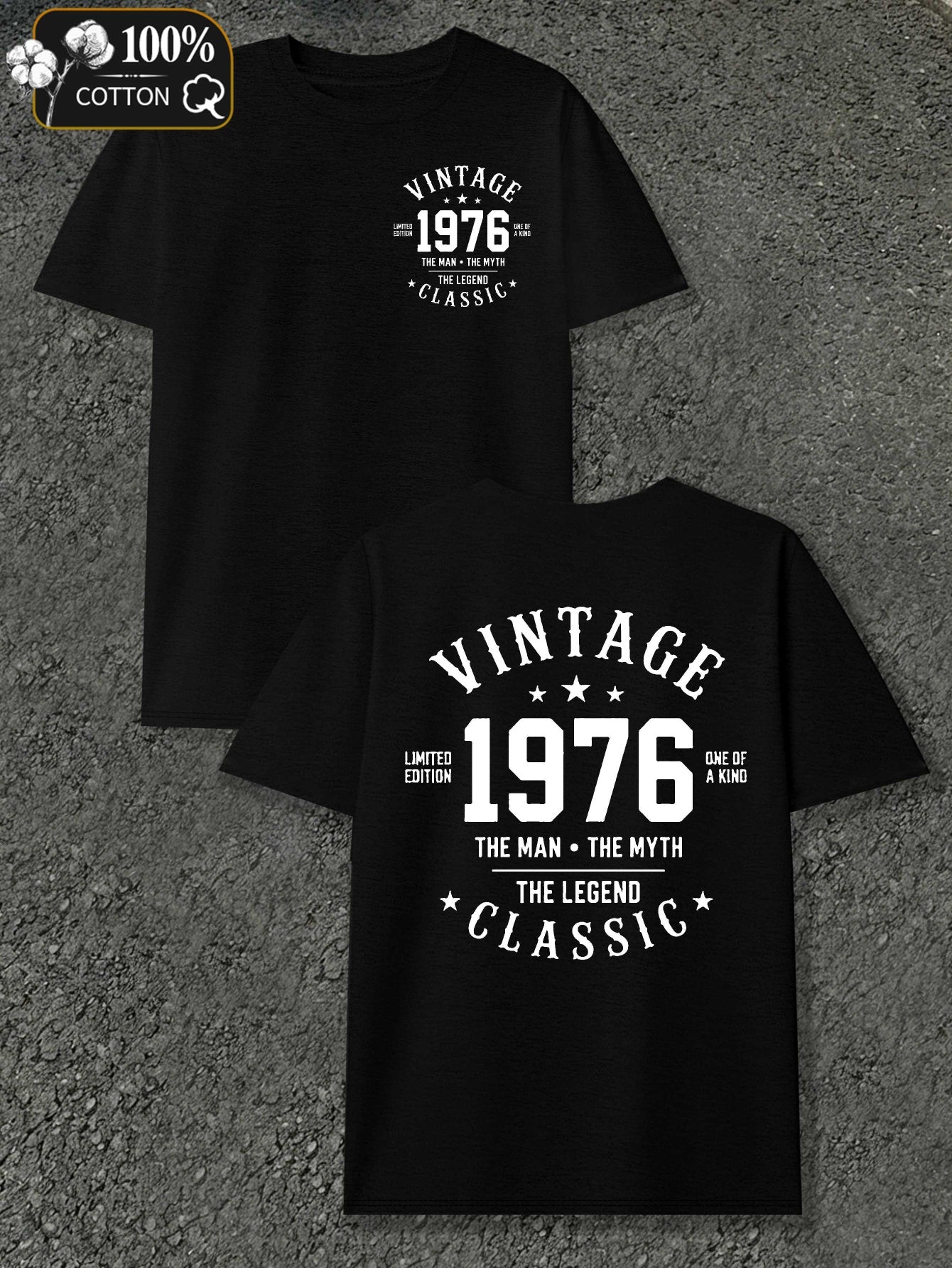 Vintage 1976 Classic Men'S T-Shirts with Markings