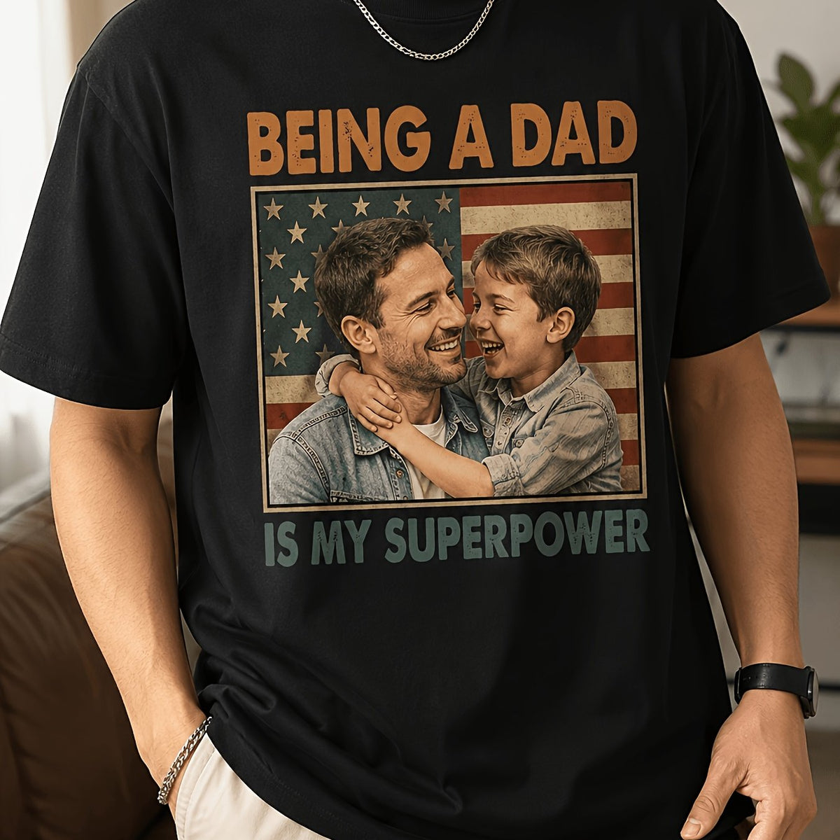 Women's Men's Personalized Custom T-Shirt, Loose Fit Custom Personalized Tee, Custom Photo Text Print Crewneck Tee, Customized Gift for Birthday Family Reunion Vacation, Customized T-shirts for Couples, Fathers, Mothers, And Girlfriends