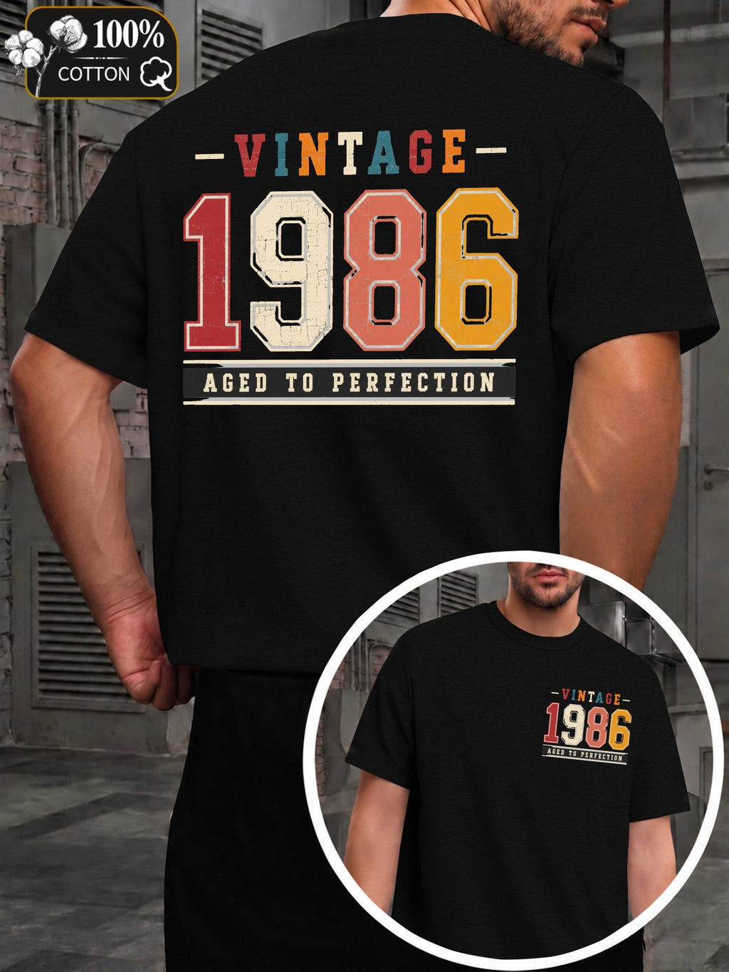 Vintage Aged to Perfection Men'S T-Shirts with Markings