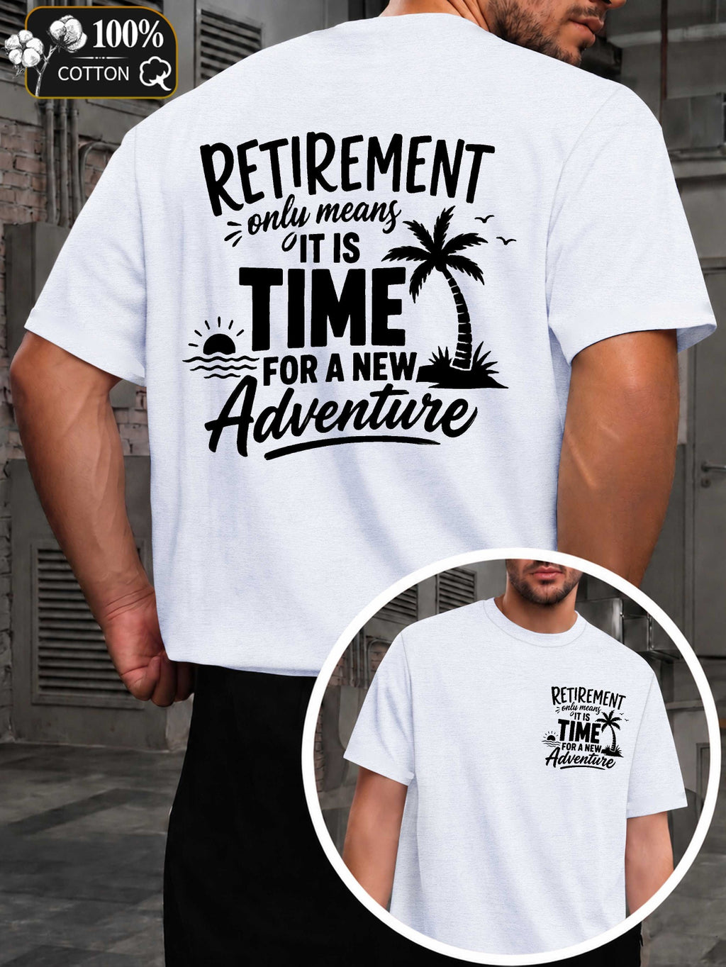 Time for New Adventure Men'S T-Shirts with Markings