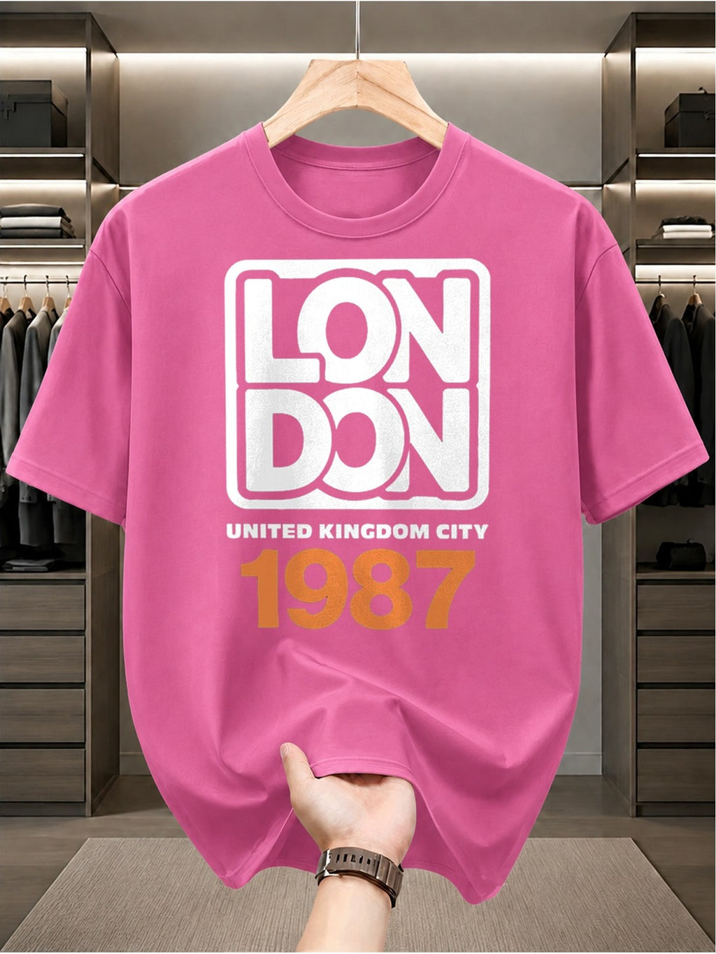 Everyday T-ShirtLondon 1987 UK City Tee Men Funny T Shirts Black Graphic Funny Dly and Weekend Wear Perfect for Summer Outdoor Activities and Leisure Wear Breathable Fabric Crew Neck Short Sleeves Suitable A