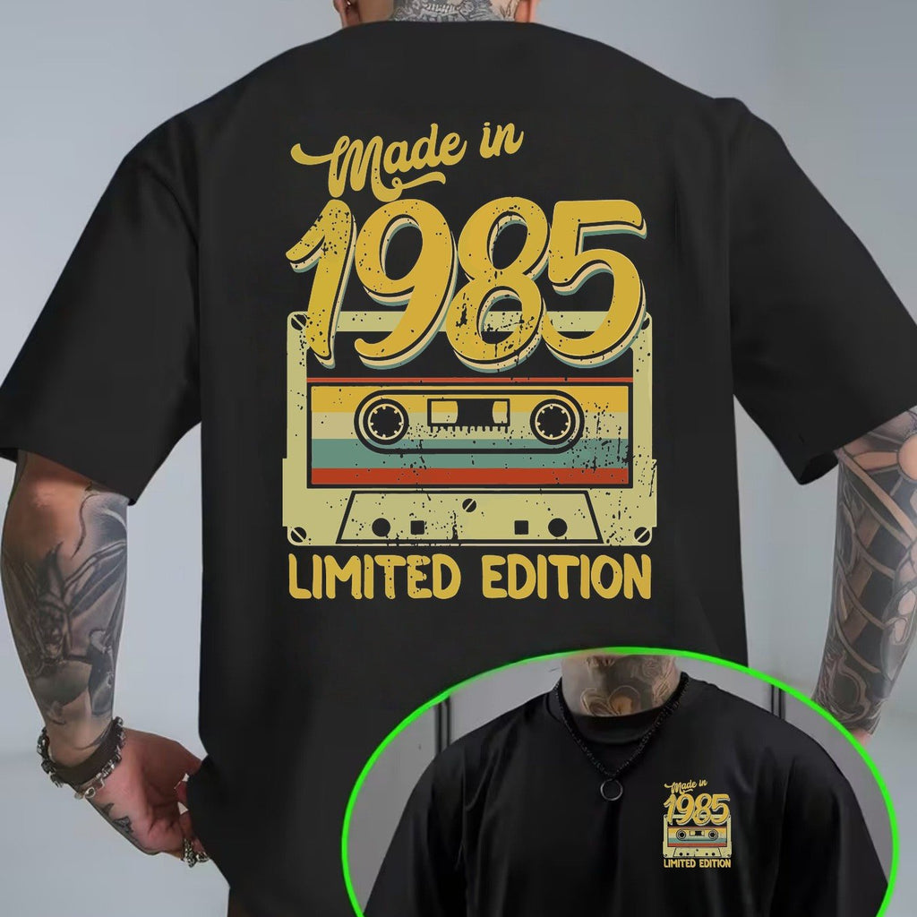 1985 Born Limited Edition Vintage Cassette Print T-Shirt