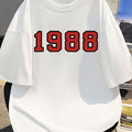 Retro Style 1988 Number Print Comfortable Summer New Men'S Short Sleeve T-Shirt